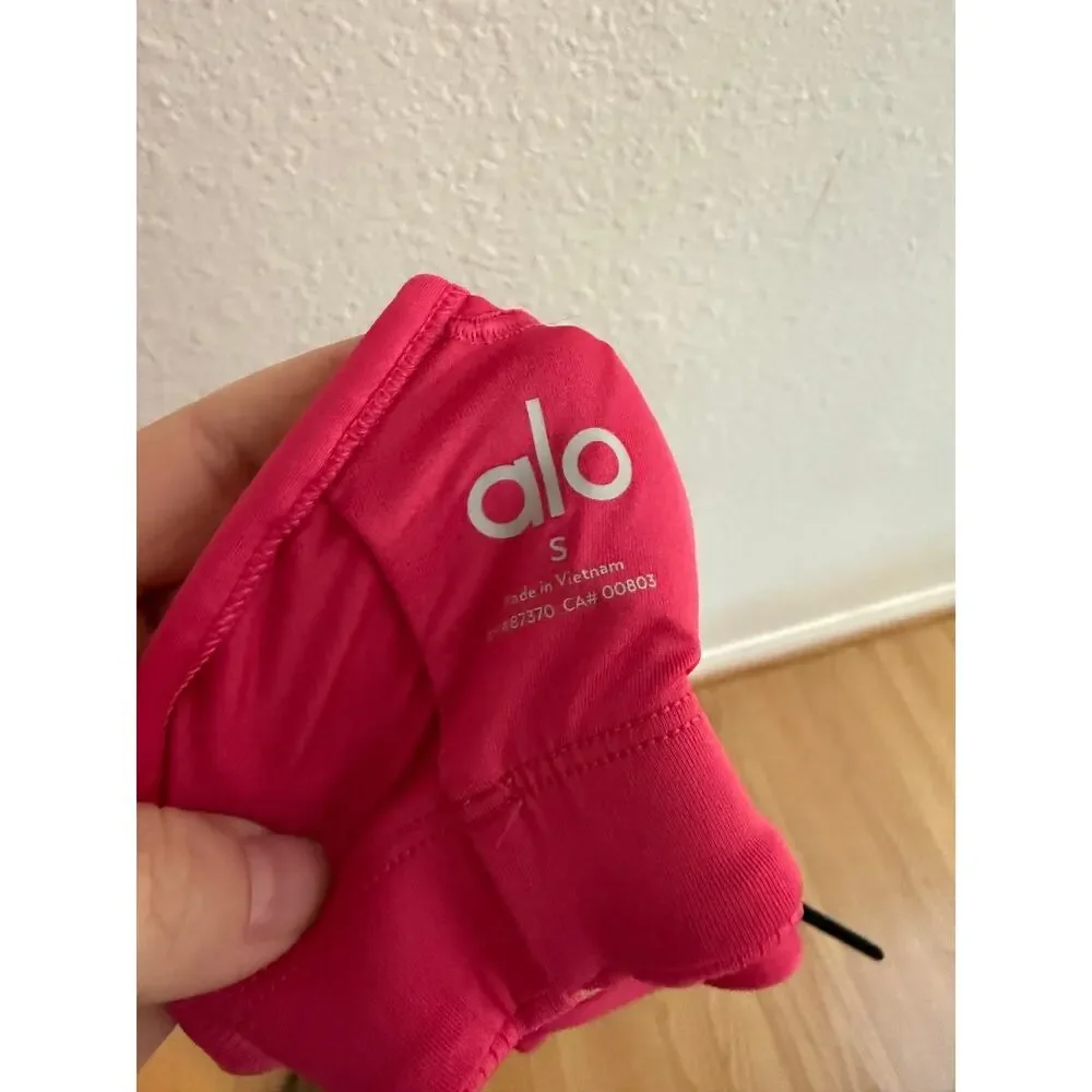 Alo Yoga Airlift Ribbed Sports Bra Pink Red Size Small